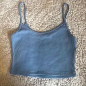Brandy Melville Blue Ribbed Cropped Tank Women’s Size XS/S